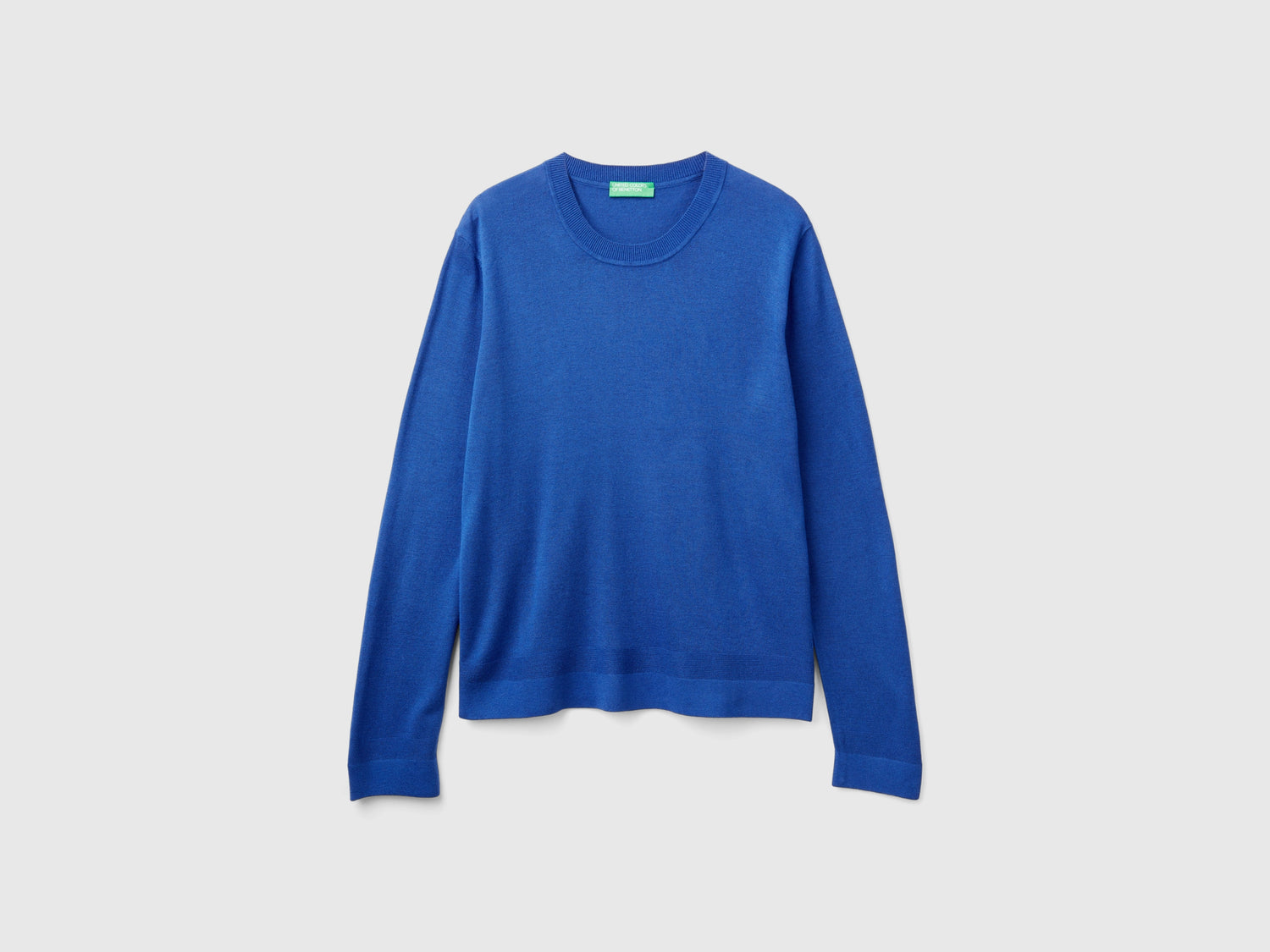 Maglia manica lunga in misto seta da donna avio | Benetton Outlet