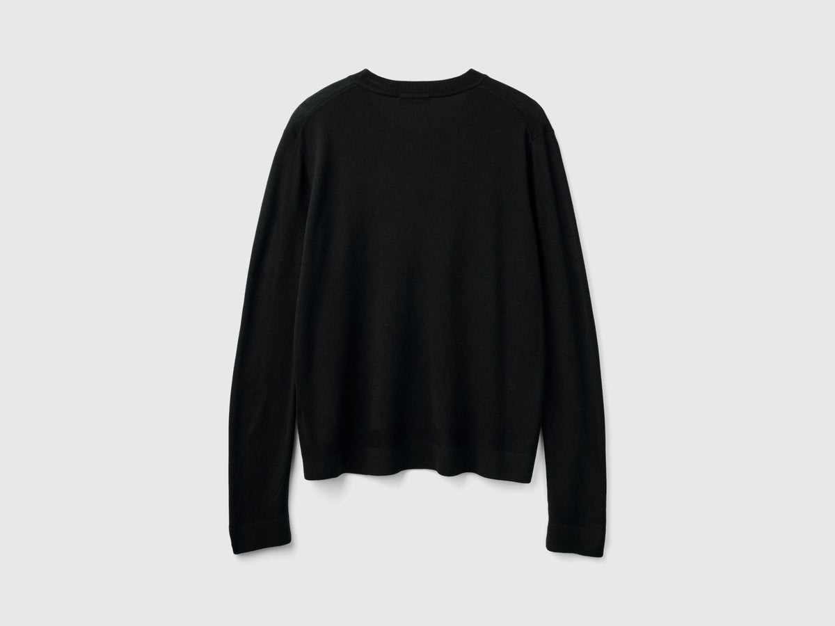 Long-sleeved silk blend sweater