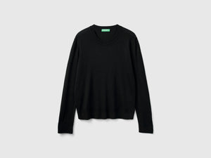 Long-sleeved silk blend sweater