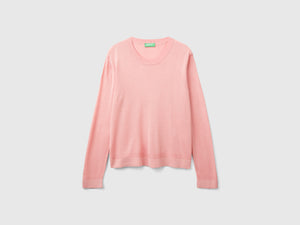 Long-sleeved silk blend sweater