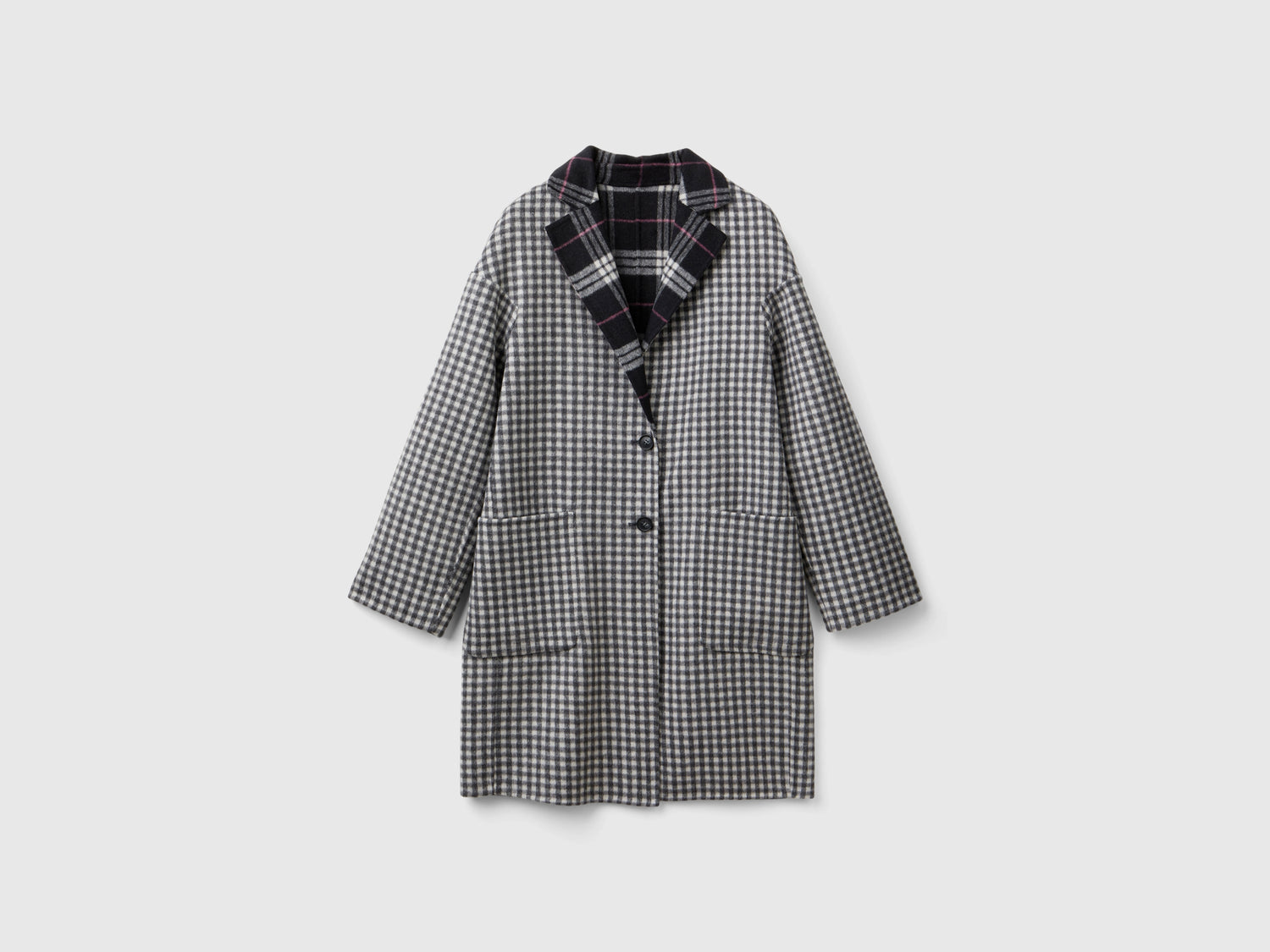 Cappotto reversibile a quadri da donna multi-color | Benetton Outlet