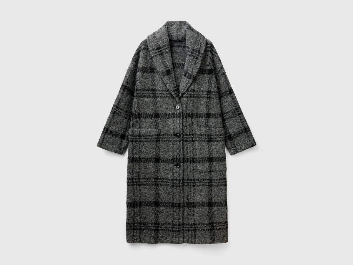 Cappotto jacquard a quadri