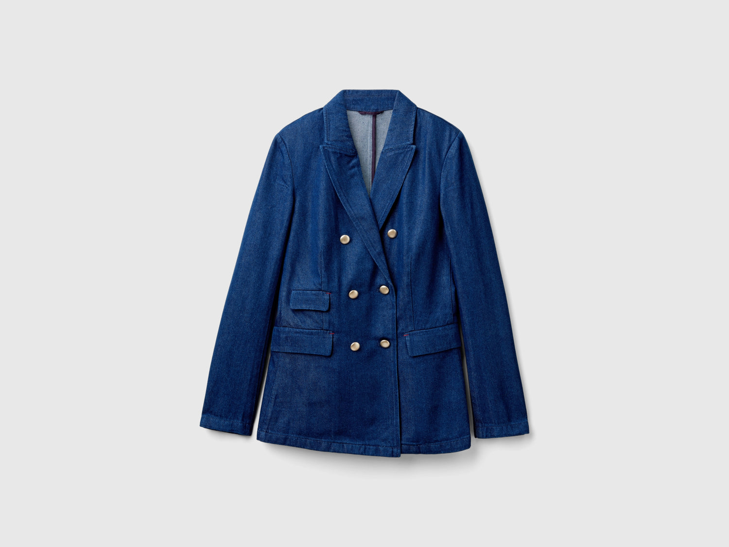 Double-breasted denim blazer da donna blu | Benetton Outlet