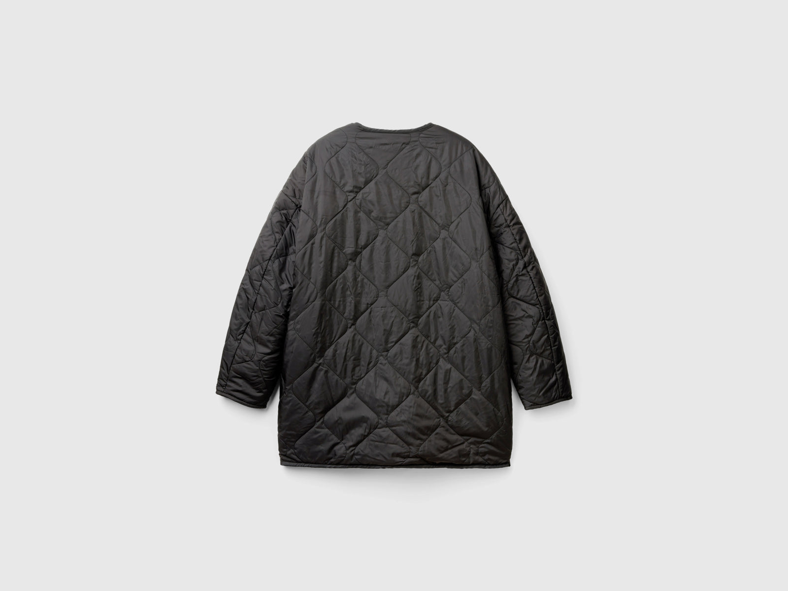 Bomber lungo in nylon da donna nero 2 | Benetton Outlet