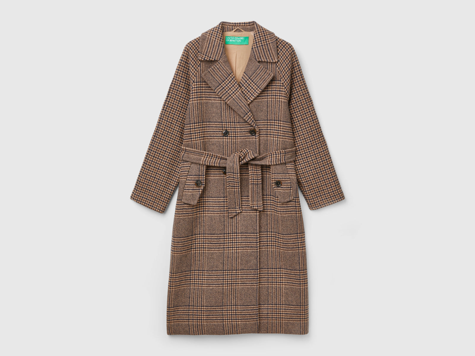 Cappotto doppiopetto principe di Galles da donna multi-color | Benetton Outlet
