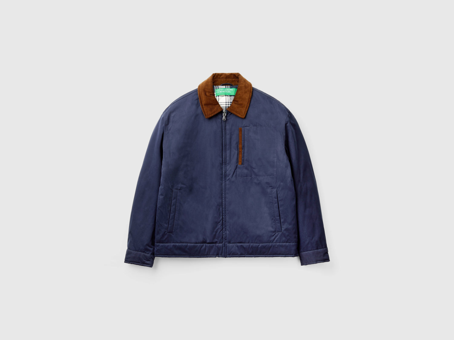 Giacca con fodera a quadri da uomo blu scuro | Benetton Outlet