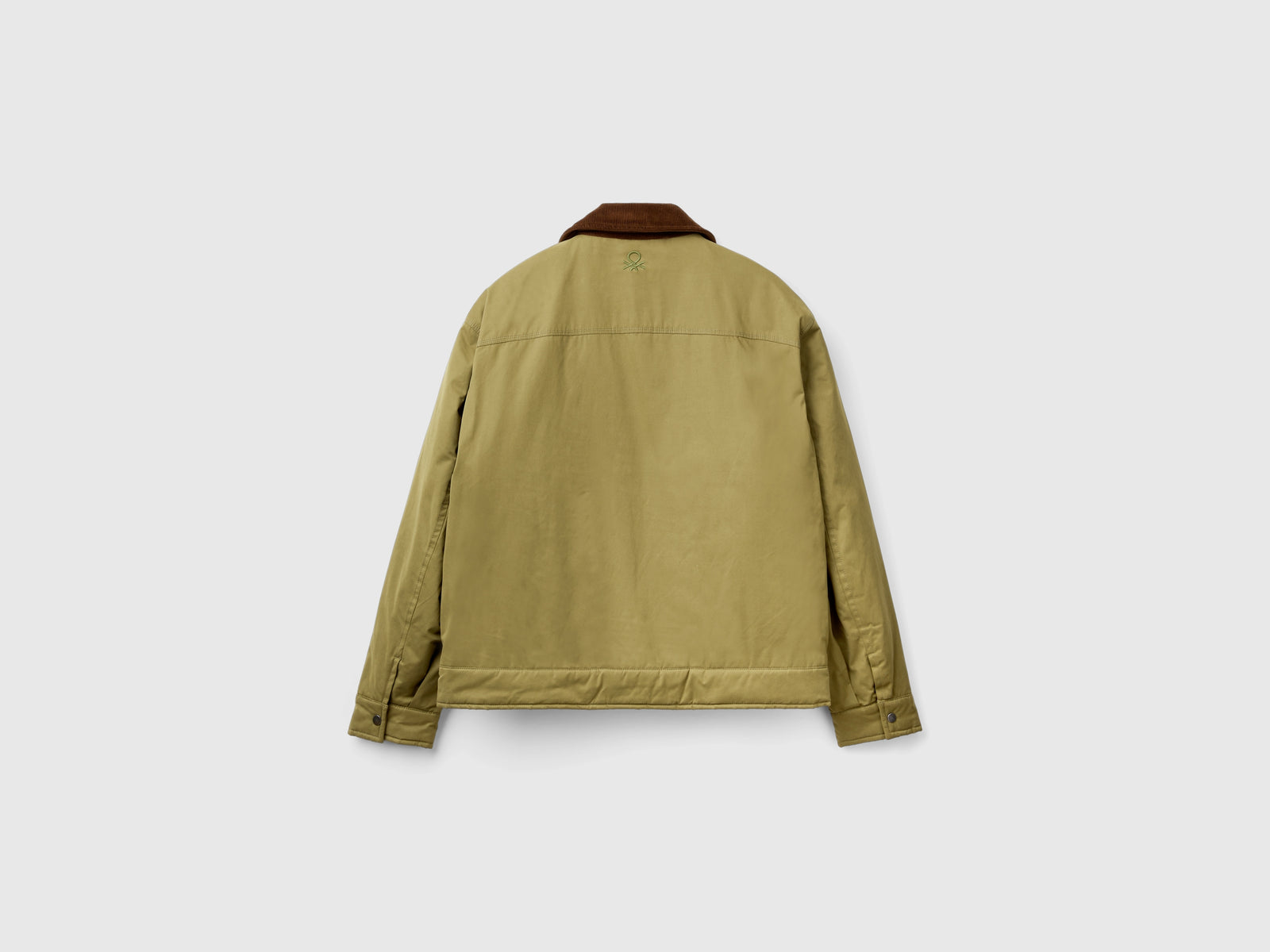 Chaqueta con forro de cuadros da uomo verde militare 2 | Benetton Outlet
