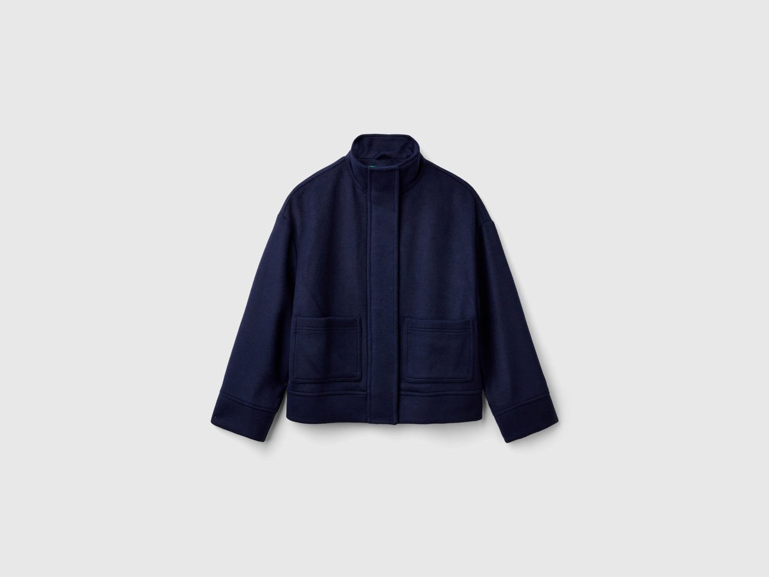 Giubbino in misto lana riciclata da donna blu scuro | Benetton Outlet