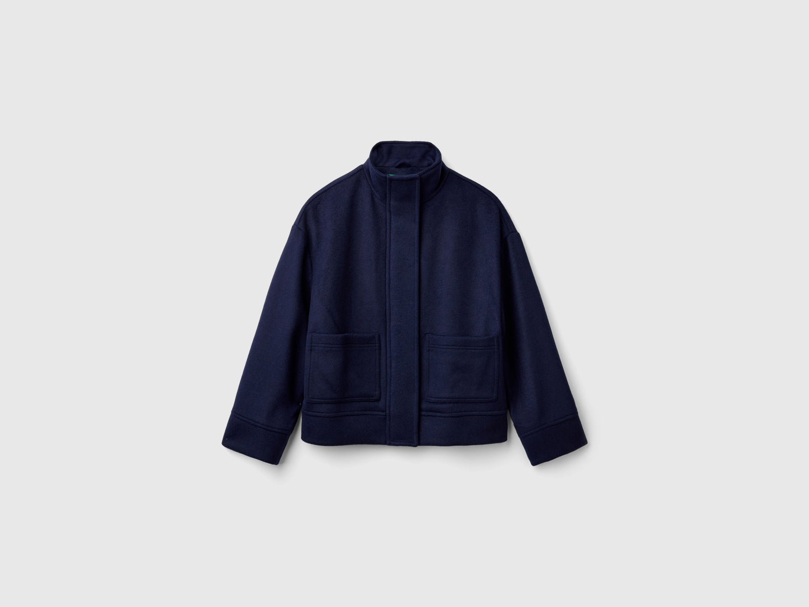 Giubbino in misto lana riciclata da donna blu scuro | Benetton Outlet
