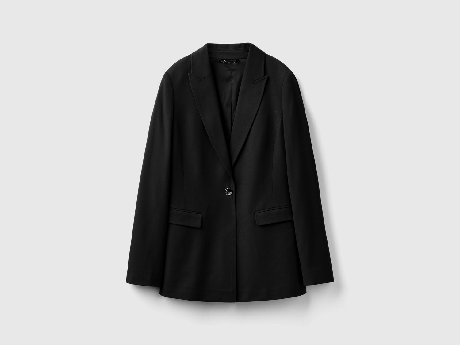 Viscose and wool blend blazer da donna nero | Benetton Outlet