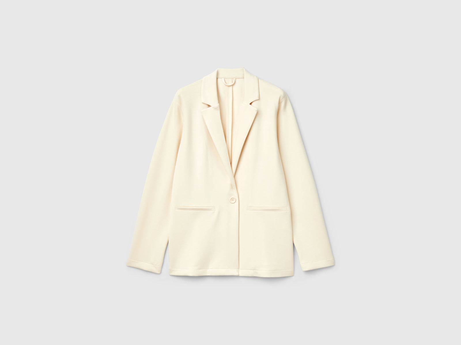 Giacca in misto Modal stretch da donna bianco panna | Benetton Outlet