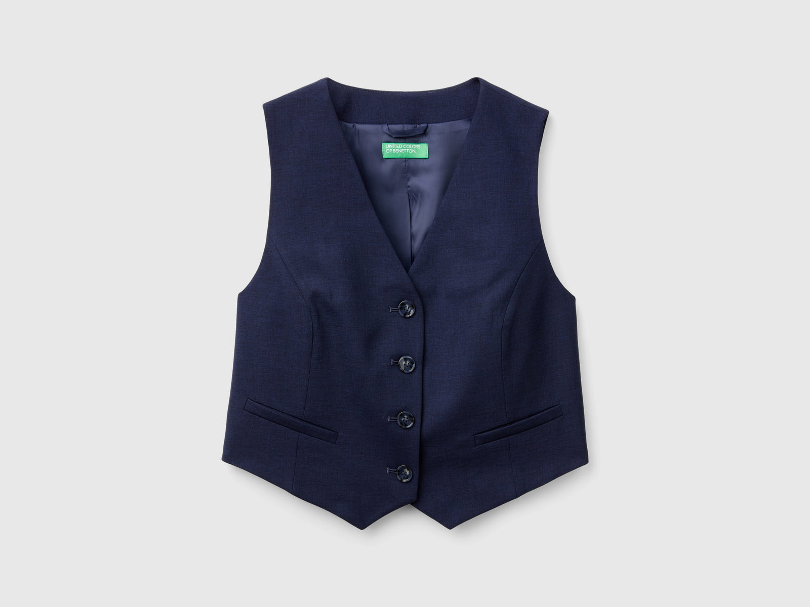 Gilet in misto viscosa da donna blu scuro | Benetton Outlet