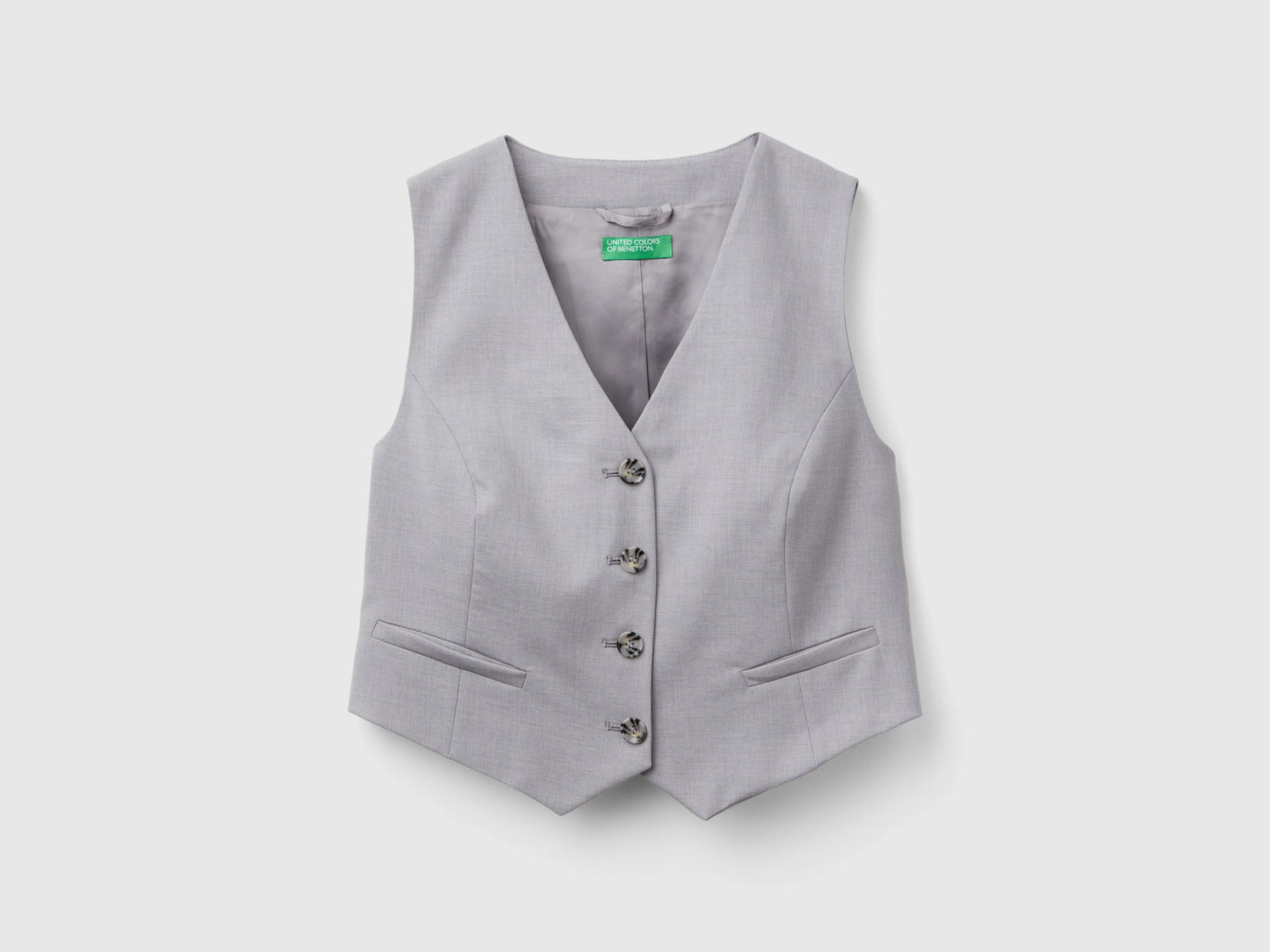 Gilet in misto viscosa da donna grigio | Benetton Outlet