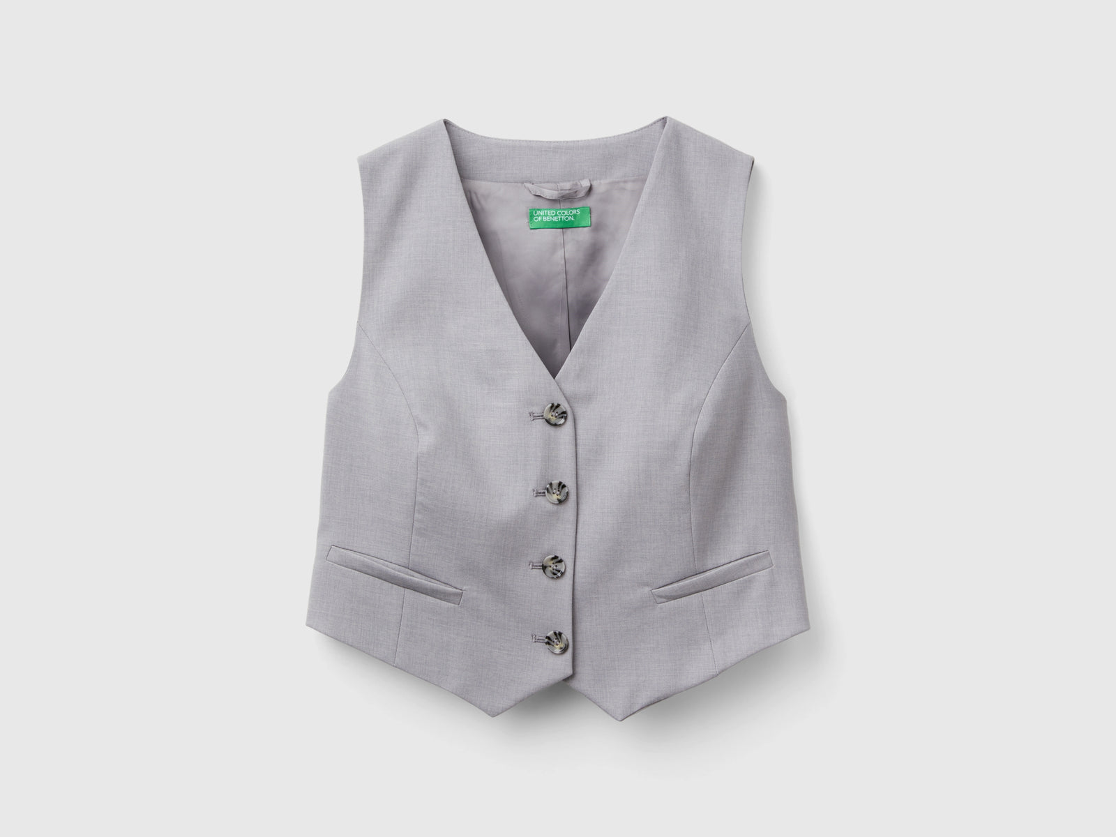 Gilet in misto viscosa da donna grigio | Benetton Outlet