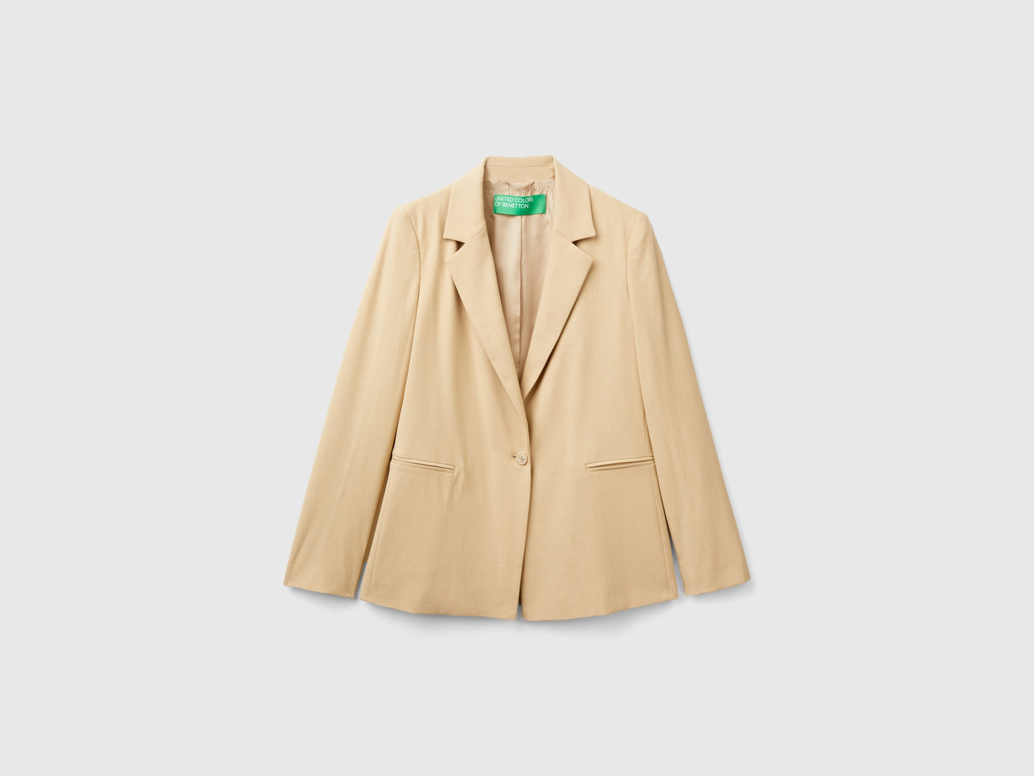 Stretch viscose blend blazer da donna beige | Benetton Outlet