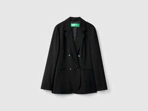Giacca doppiopetto in misto viscosa stretch