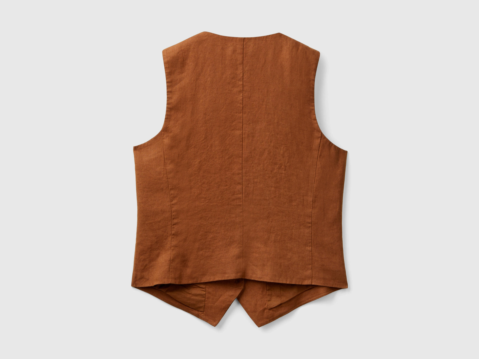 Gilet in puro lino da donna marrone 2 | Benetton Outlet