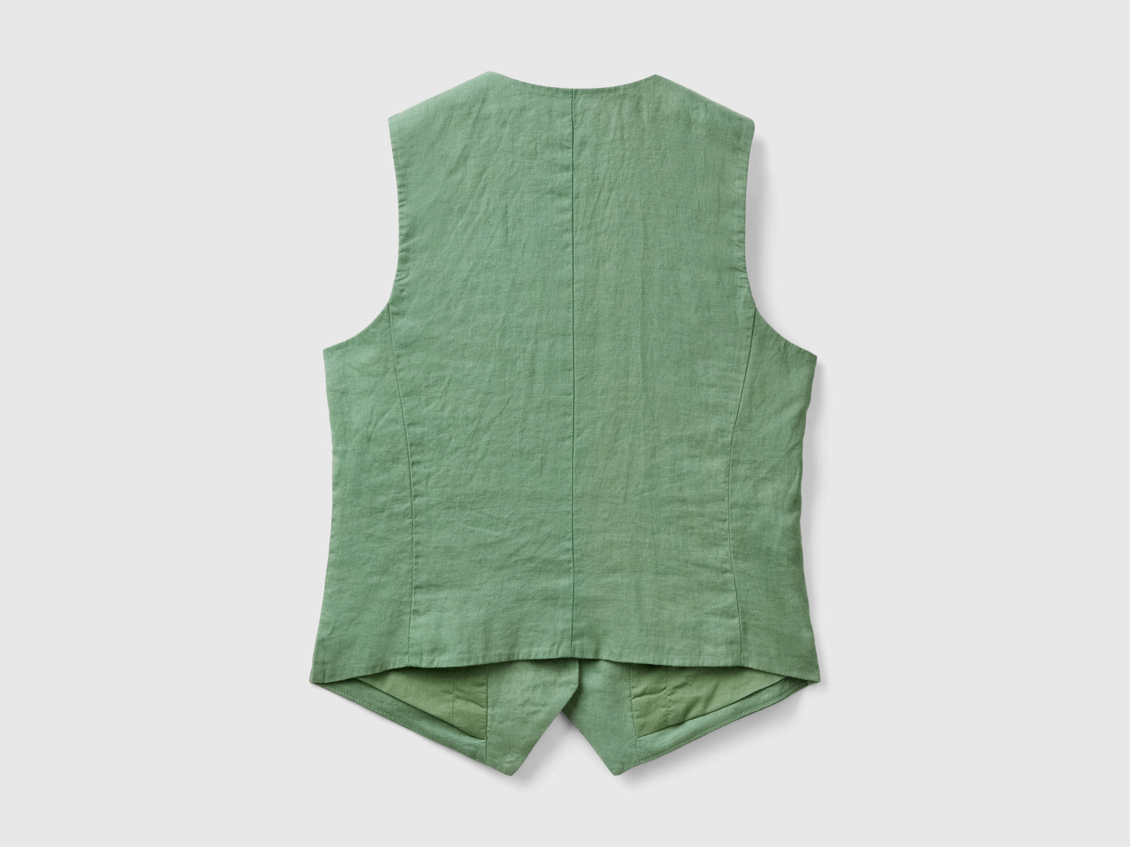 Gilet in puro lino da donna verde 2 | Benetton Outlet