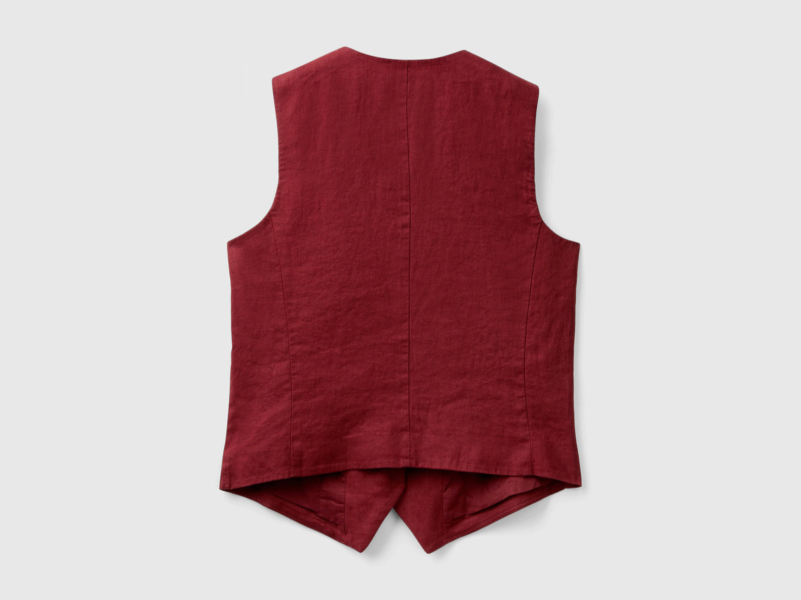 Gilet in puro lino da donna bordeaux 2 | Benetton Outlet