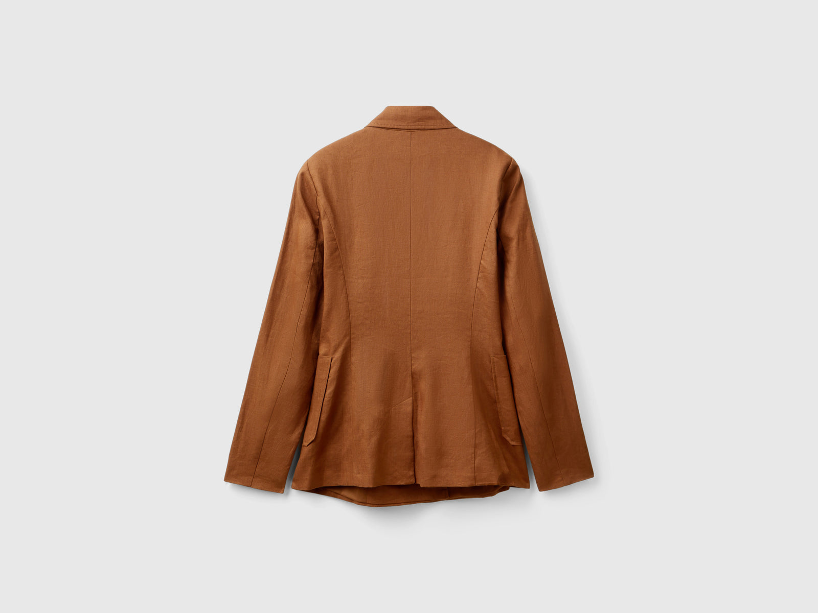 Blazer doppiopetto in puro lino da donna marrone 2 | Benetton Outlet