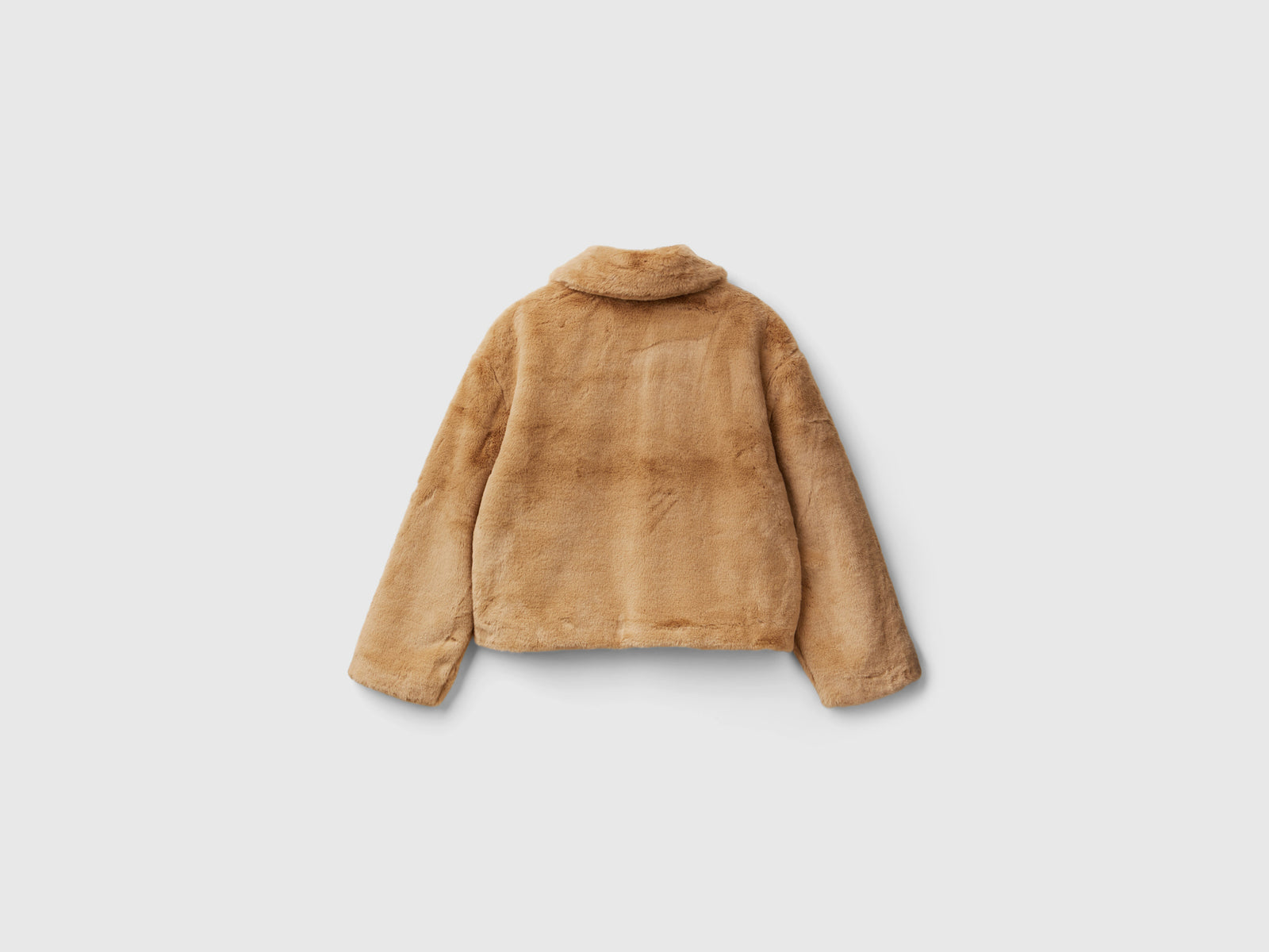 Giubbino in pelliccia sintetica da donna cammello 2 | Benetton Outlet