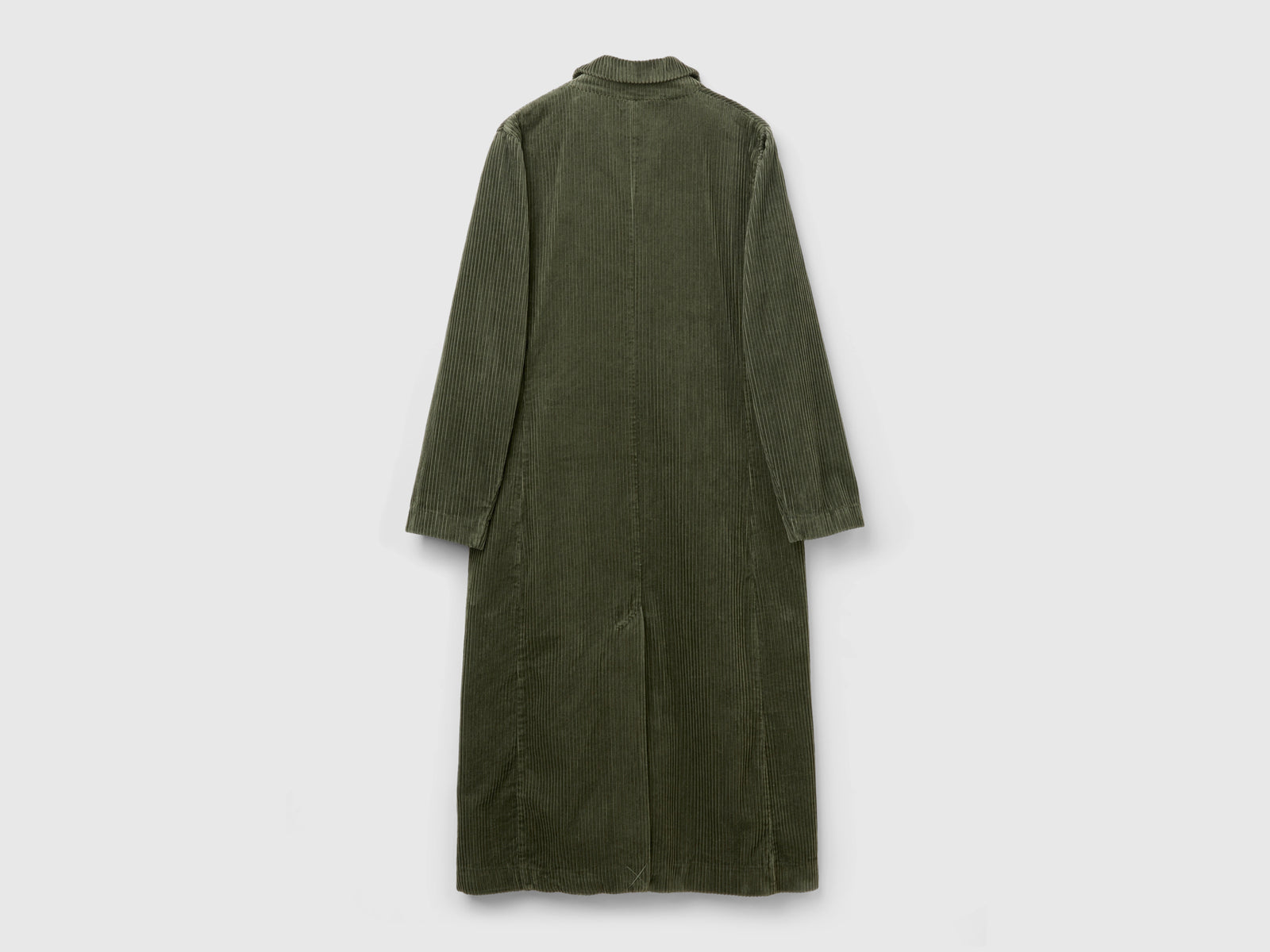 Trench doppiopetto in velluto da donna verde militare 2 | Benetton Outlet