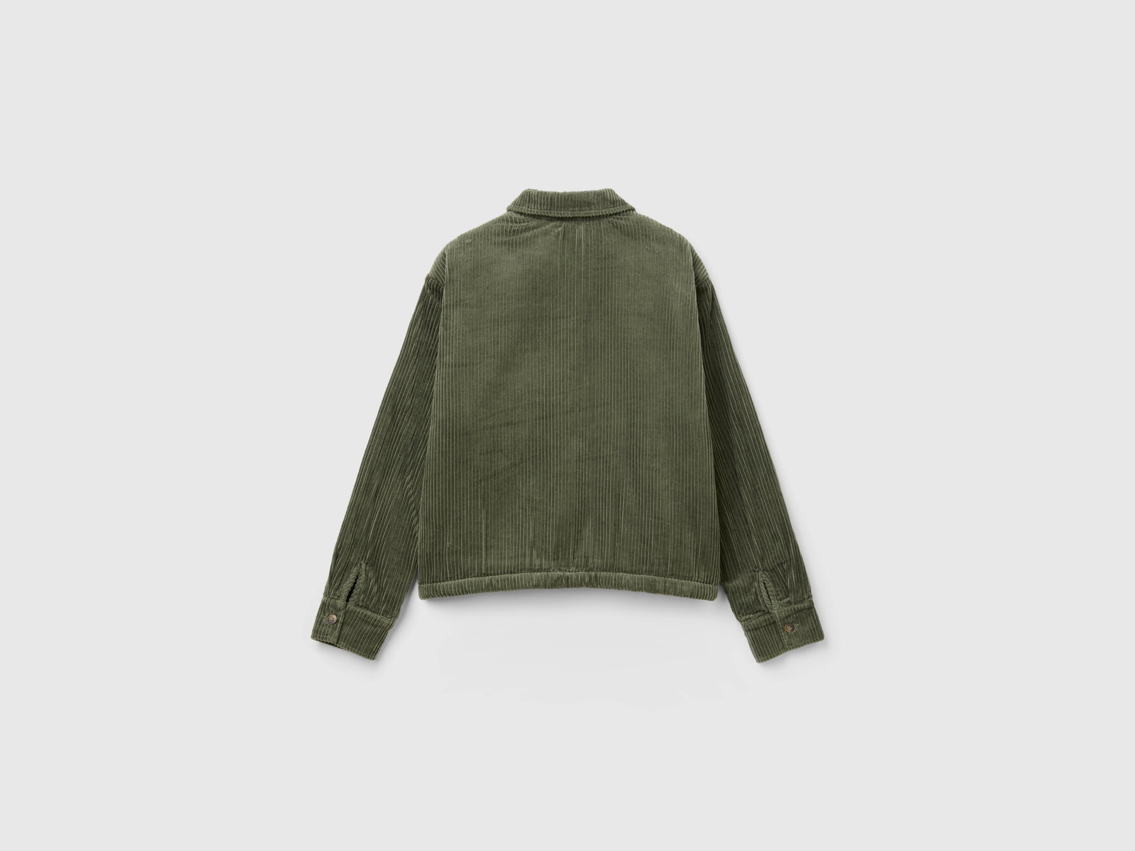 Giacca in velluto con fodera orsetto da donna verde militare 2 | Benetton Outlet