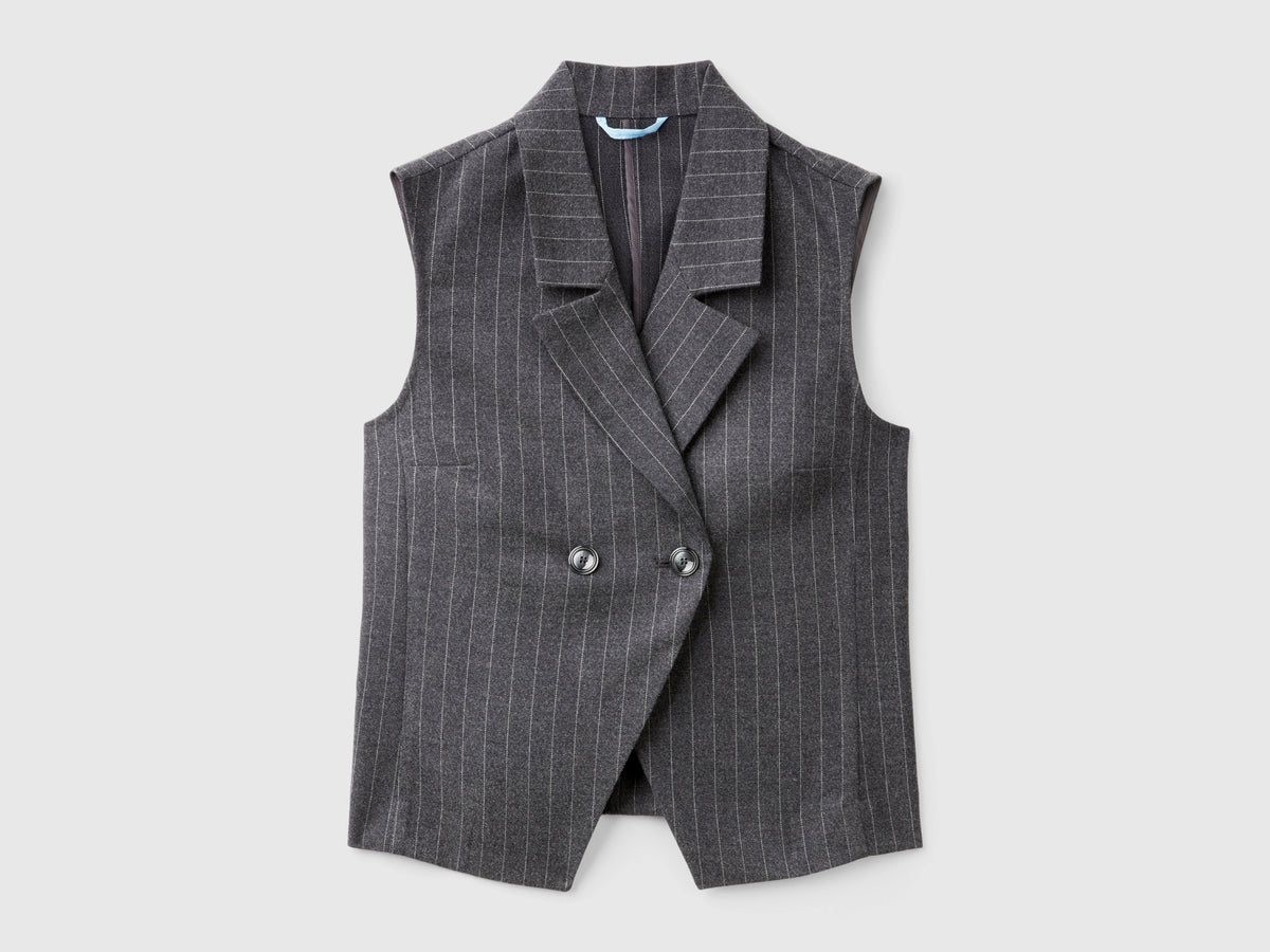 Gilet gessato doppiopetto
