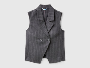 Gilet gessato doppiopetto