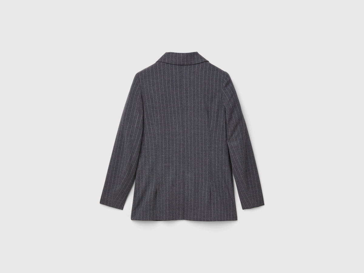 Blazer gessato in misto viscosa