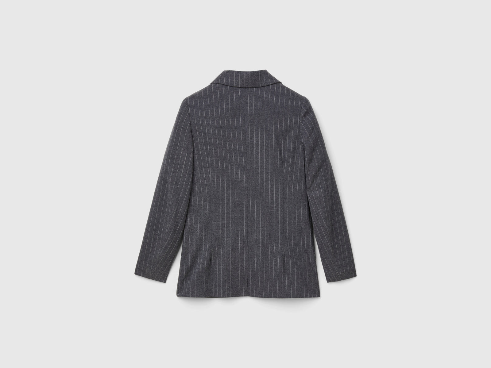 Blazer gessato in misto viscosa da donna grigio scuro 2 | Benetton Outlet