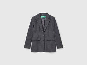 Blazer gessato in misto viscosa
