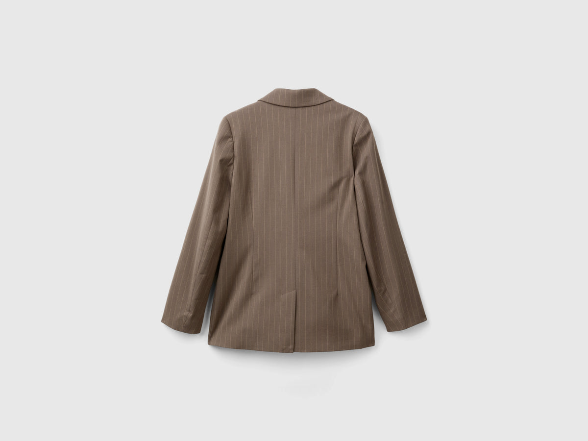 Blazer gessato in misto viscosa