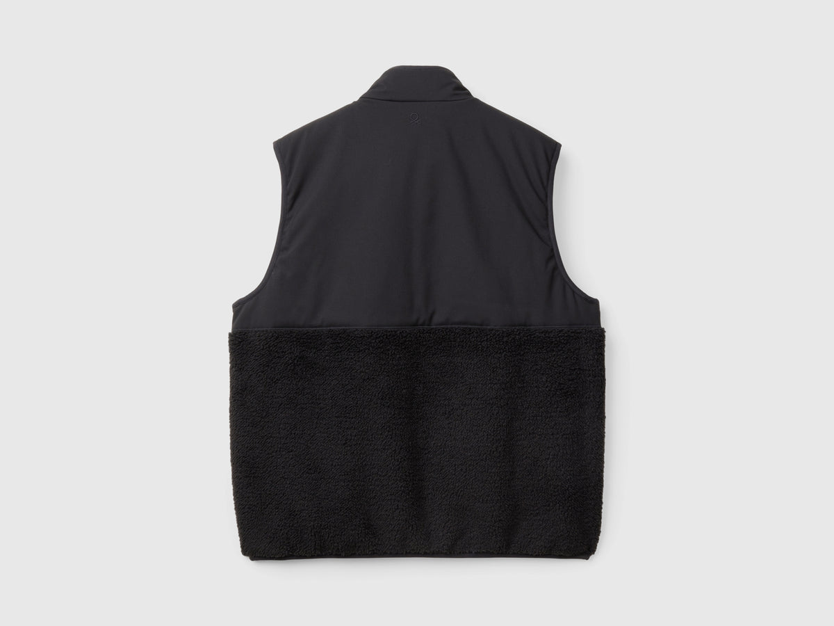 Gilet in nylon e pelliccetta sintetica