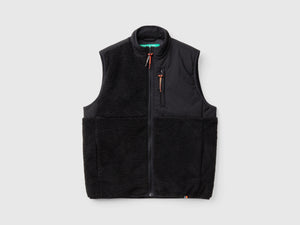 Gilet in nylon e pelliccetta sintetica