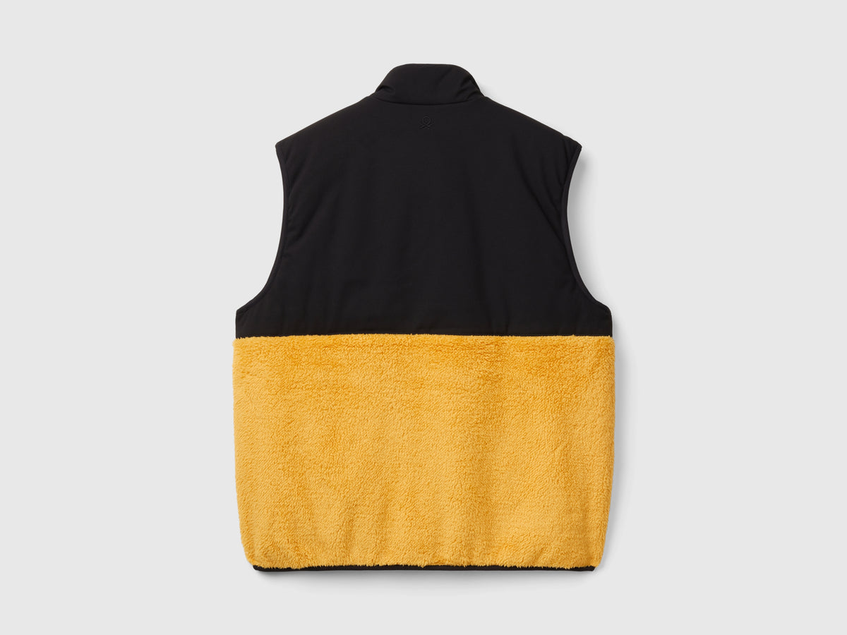 Gilet in nylon e pelliccetta sintetica