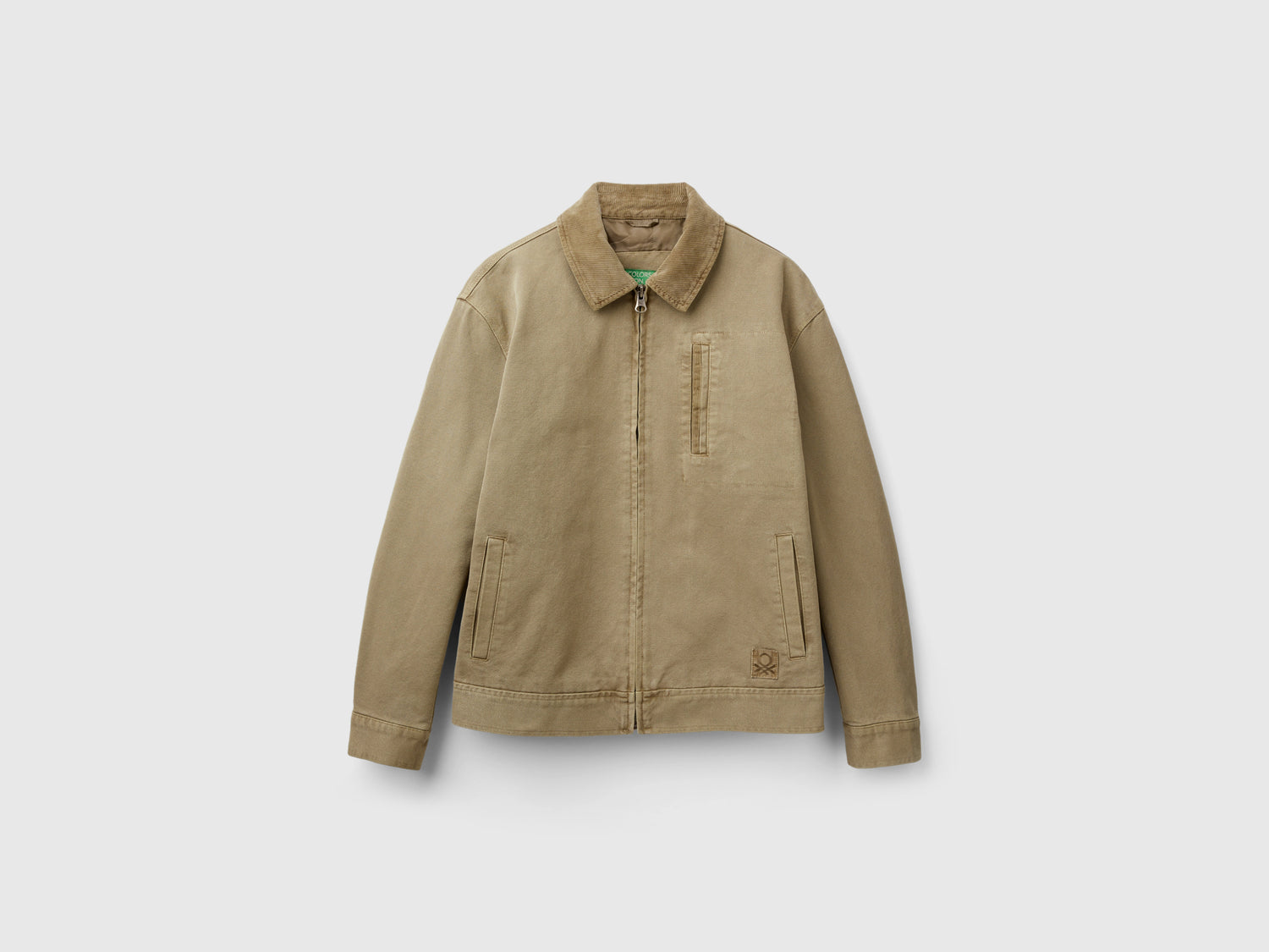 Giubbino imbottito con colletto da uomo verde chiaro | Benetton Outlet