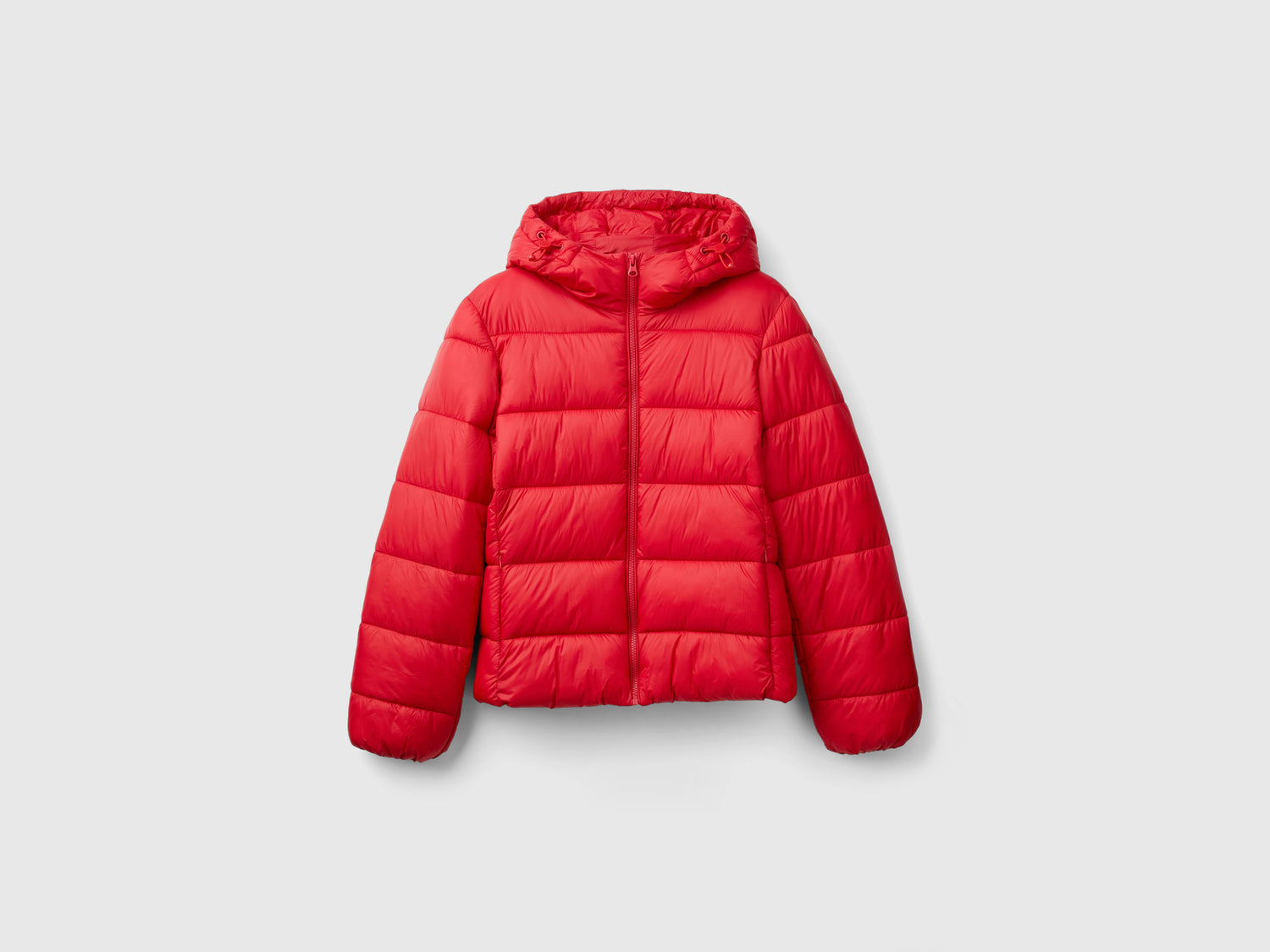 Chaqueta de plumas rellena de guata reciclada da donna rosso | Benetton Outlet