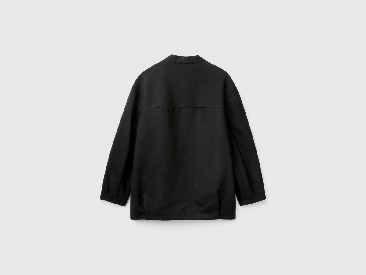 Cappotto bomber in misto lana