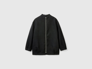Cappotto bomber in misto lana