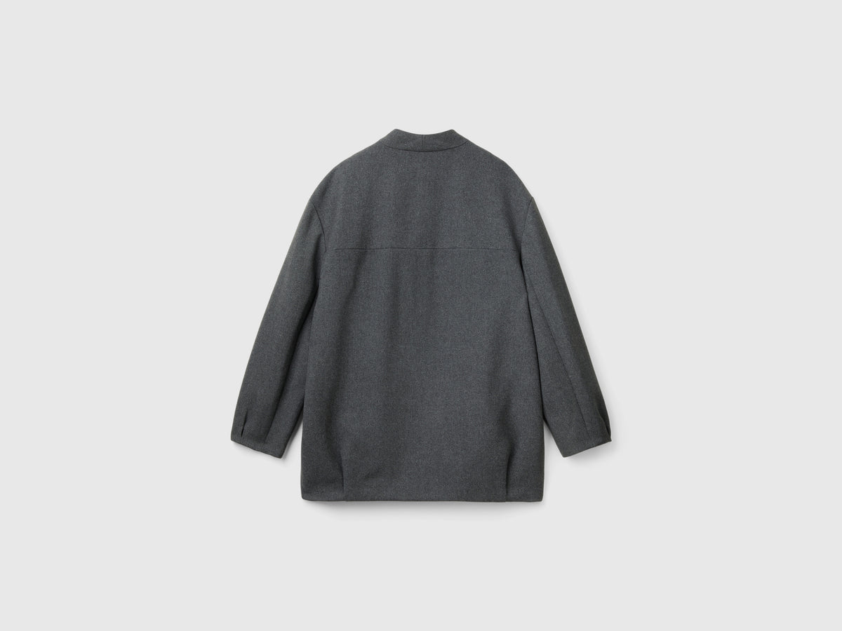 Cappotto bomber in misto lana
