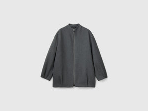 Cappotto bomber in misto lana