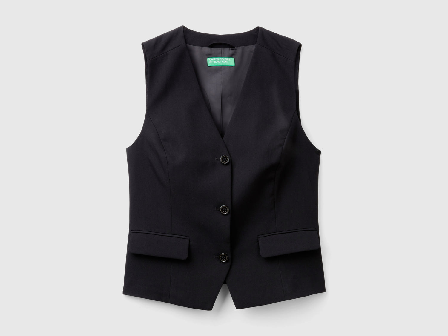Gilet in misto viscosa stretch da donna nero | Benetton Outlet