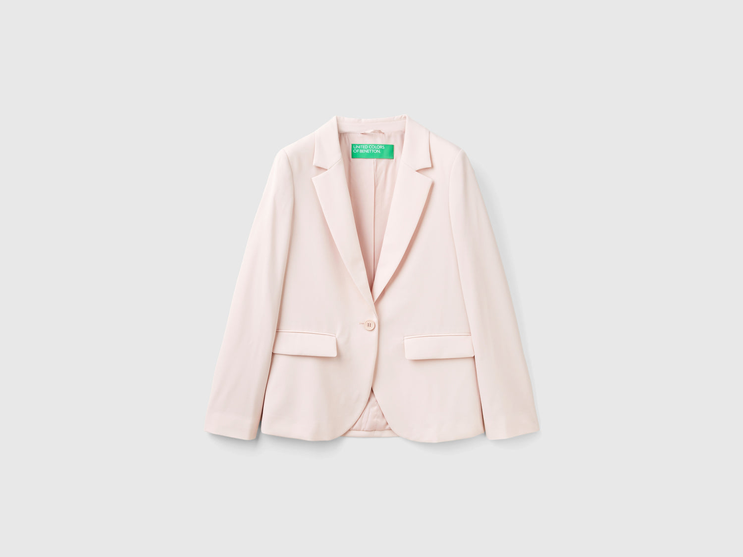 Stretch viscose blend blazer da donna rosa tenue | Benetton Outlet