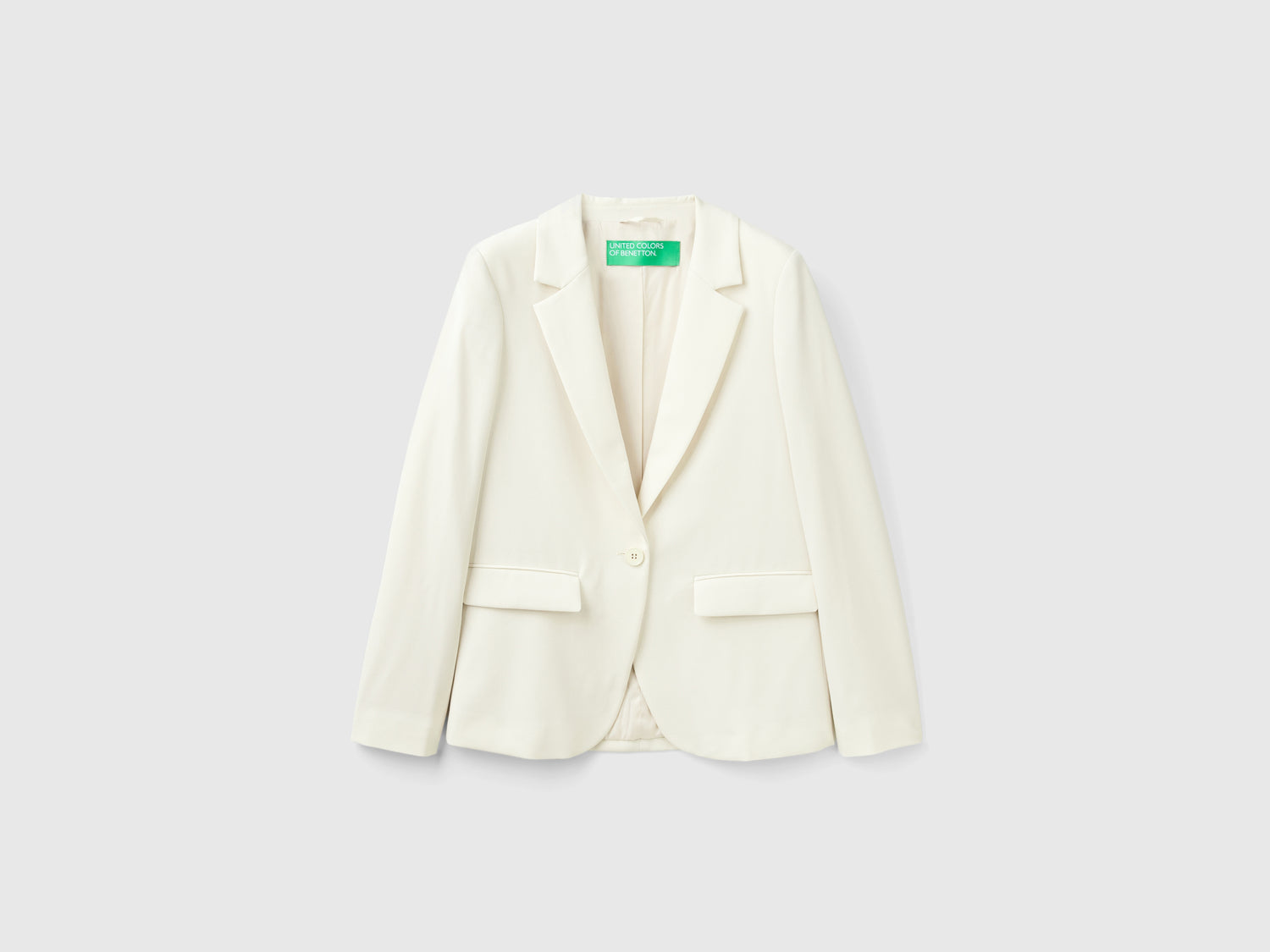 Stretch viscose blend blazer da donna bianco panna | Benetton Outlet