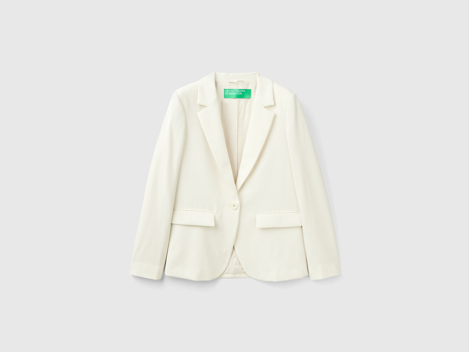 Blazer de mezcla de viscosa elástica da donna bianco panna | Benetton Outlet