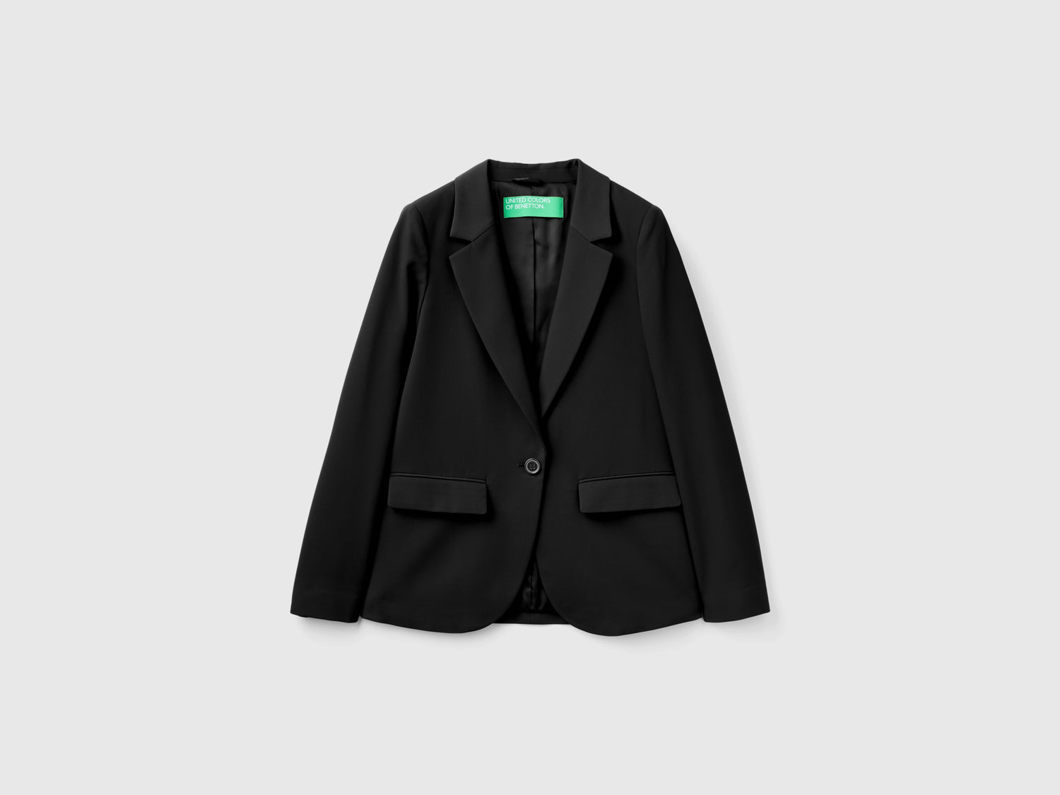 Stretch viscose blend blazer da donna nero | Benetton Outlet