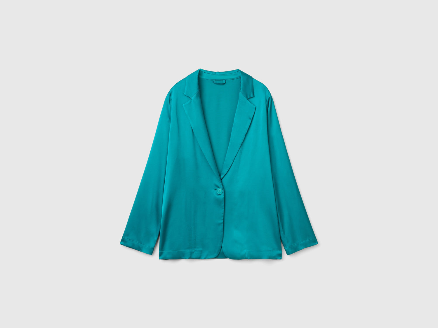 Blazer in pure viscose da donna verde ottanio | Benetton Outlet