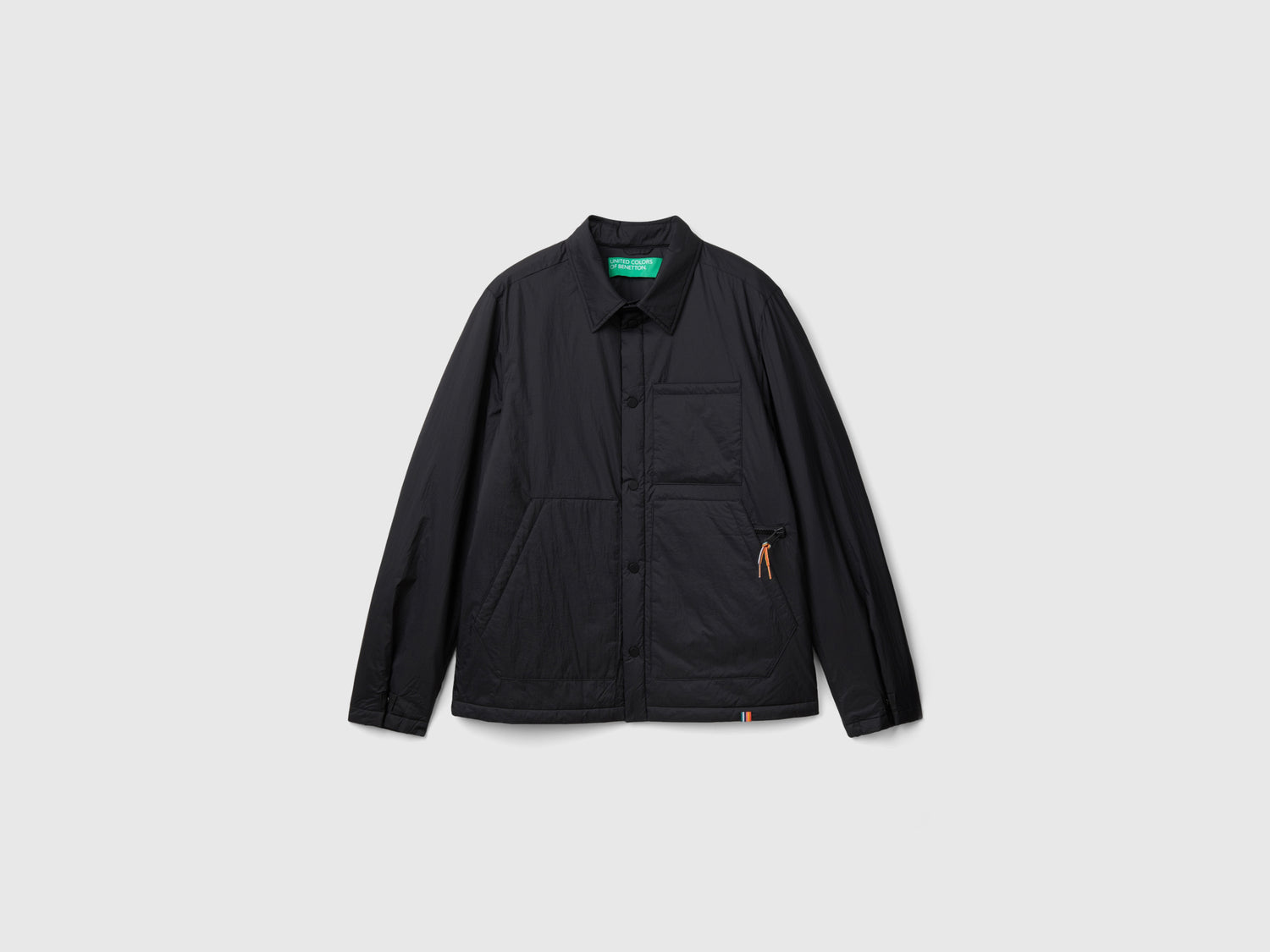 Giubbino slim fit in nylon da uomo nero | Benetton Outlet