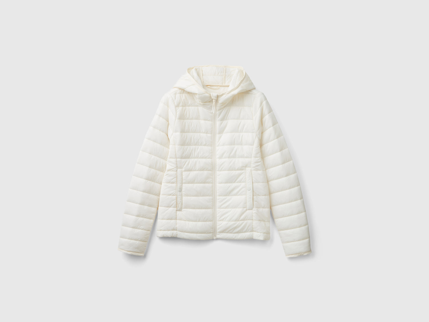 Chaqueta acolchada con guata reciclada da donna bianco panna | Benetton Outlet